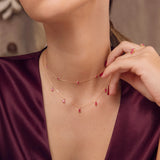 Gargantilha Ruby Eternity Colors em ouro rosa 18 K