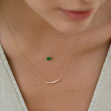 Gargantilha oval esmeralda em ouro amarelo 18K