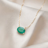 Gargantilha oval esmeralda em ouro amarelo 18K