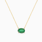 Gargantilha oval esmeralda em ouro amarelo 18K