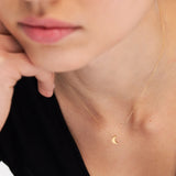 Joy Crescent Moon Necklace in 18k Yellow Gold