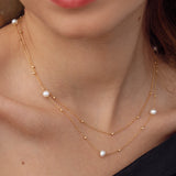 Gargantilha dupla Mabi Blet BS em ouro amarelo 18 K