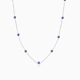 Gargantilla Stud Colors de Zafiros en Oro Blanco de 18 Kt