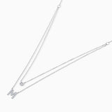 MY Initial Two Tier Diamond Necklace in 18k White Gold