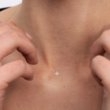 Gargantilla Petite Diamonds Cross en Oro Amarillo de 18 Kt