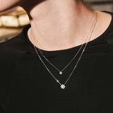 Gargantilla Petite Diamonds Cross en Oro Amarillo de 18 Kt