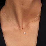 Petite Diamonds Cross Choker em ouro rosa 18K