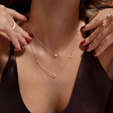 Petite Diamonds Cross Choker em ouro rosa 18K