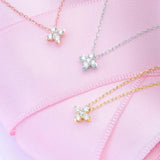 Petite Diamonds Cross Choker em ouro rosa 18K