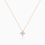 Petite Diamonds Cross Choker em ouro rosa 18K