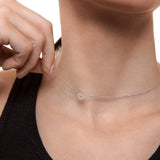 Gargantilla Petite Diamonds Heart en Oro Blanco de 18 Kt