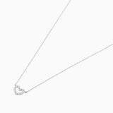 Gargantilla Petite Diamonds Heart en Oro Blanco de 18 Kt