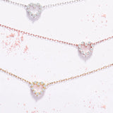 Gargantilla Petite Diamonds Heart en Oro Blanco de 18 Kt