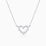 Gargantilla Petite Diamonds Heart en Oro Blanco de 18 Kt