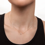 Gargantilla Petite Diamonds Heart en Oro Rosa de 18 Kt
