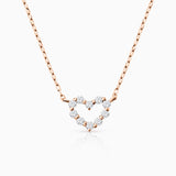 Gargantilla Petite Diamonds Heart en Oro Rosa de 18 Kt