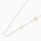 Gargantilla Cruz Diamond en Oro Amarillo de 18 Kt
