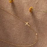Gargantilla Cruz Diamond en Oro Amarillo de 18 Kt