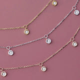 Choker Chatones de Diamantes en Oro Amarillo de 18 Kt