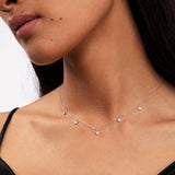 Choker Chatones de Diamantes en Oro Blanco de 18 Kt
