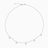 Choker Chatones de Diamantes en Oro Blanco de 18 Kt