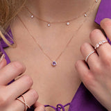 Bezel Set Diamond Choker in 18k Rose Gold