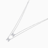 MY Initial Two Initials Diamond Necklace in 18k White Gold