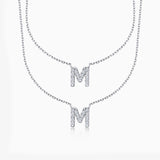 MY Initial Two Initials Diamond Necklace in 18k White Gold