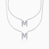 Gargantilla MY Initial Dos Iniciales de Diamantes en Oro Blanco de 18 Kt