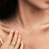Gargantilha INA Diamond Cross em ouro amarelo 18 K