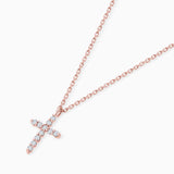 Gargantilha INA Diamond Cross em ouro rosa 18 K