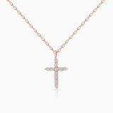 Gargantilha INA Diamond Cross em ouro rosa 18 K