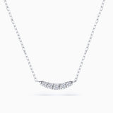 Petit Diamond Curve Necklace in 18k White Gold