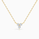 Mini Clover Diamond Necklace in 18k Yellow Gold