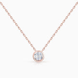 Gargantilla Stud Diamante en Oro Rosa de 18 Kt