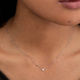 Diamond Stud Necklace in 18k White Gold