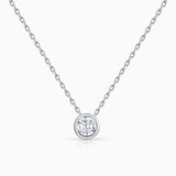 Diamond Stud Necklace in 18k White Gold