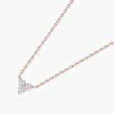 Mini Clover Diamond Necklace in 18k Rose Gold