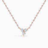 Mini Clover Diamond Necklace in 18k Rose Gold