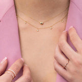 Choker Rosa de los Vientos de Diamantes en Oro Amarillo de 18 Kt