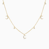 Gargantilha Moon Diamonds em ouro amarelo 18 K