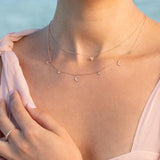Diamond Moon Necklace in 18k Rose Gold
