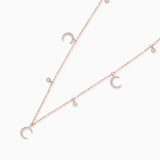 Diamond Moon Necklace in 18k Rose Gold