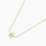 Diamond Moon Star Necklace in 18k Yellow Gold