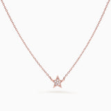 Diamond Moon Star Necklace in 18k Rose Gold