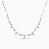 Gargantilha Cascata Diamantes em Ouro Branco 18 Kt