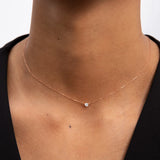 Gargantilla Floating Stud Diamond en Oro Rosa de 18 Kt