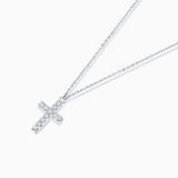 Gargantilla Petite Diamonds Cruz en Oro Blanco de 18 Kt