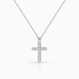 Gargantilla Petite Diamonds Cruz en Oro Blanco de 18 Kt