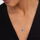 Nicole Sapphire and Diamond Necklace in 18k White Gold